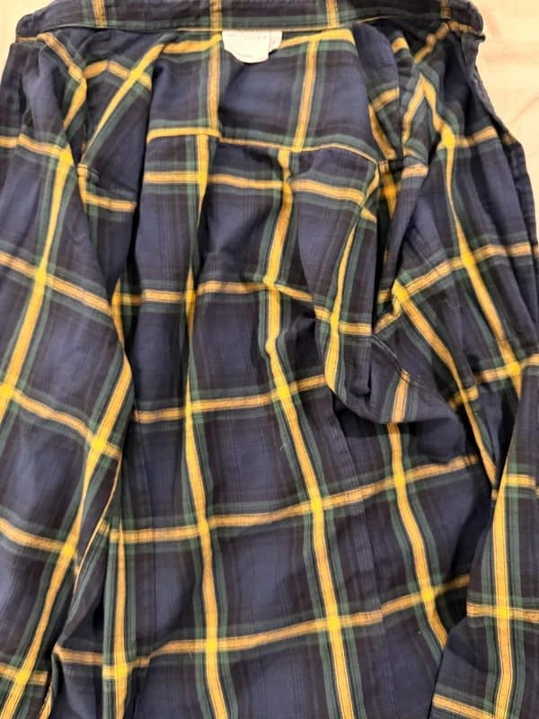ASOS ASOS Men's Checked Shirt - Long Sleeve - Navy/Yellow & Green