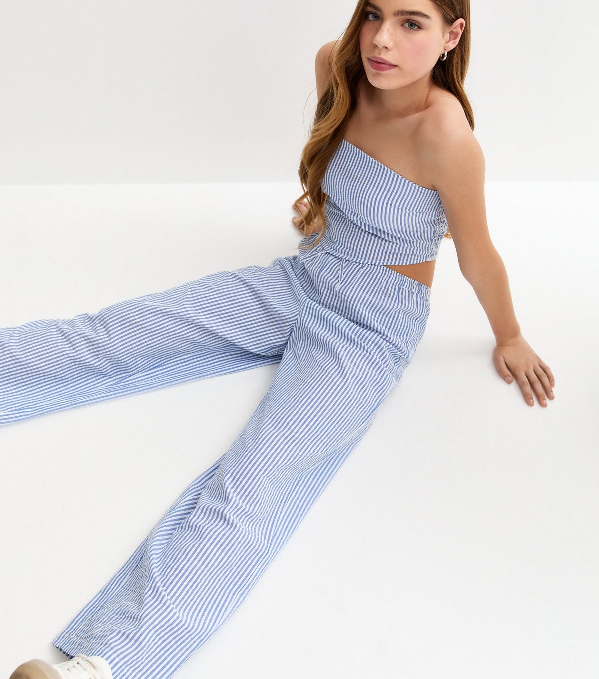 New Look Girls' Blue Stripe Seersucker Trousers New Look - 3