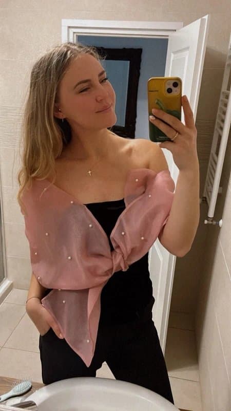 ASOS ASOS luxe organza velvet and pearl top