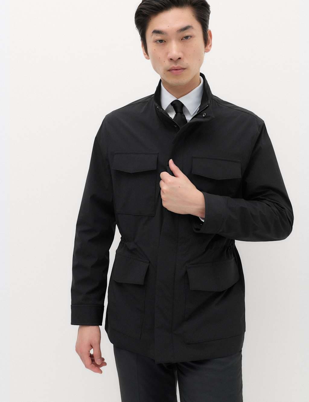 Marks & Spencer M&S 4 Pocket Funnel Neck Jacket Black
