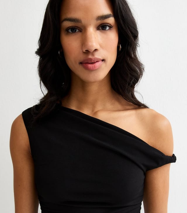 New Look Women's Black Draped Off The Shoulder Top New Look - 2