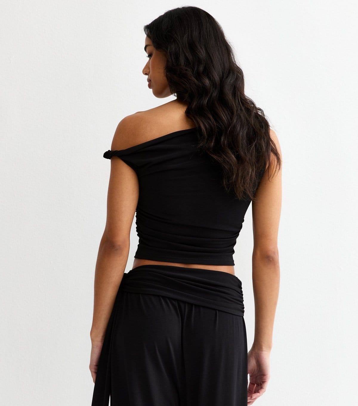 New Look Women's Black Draped Off The Shoulder Top New Look - 4