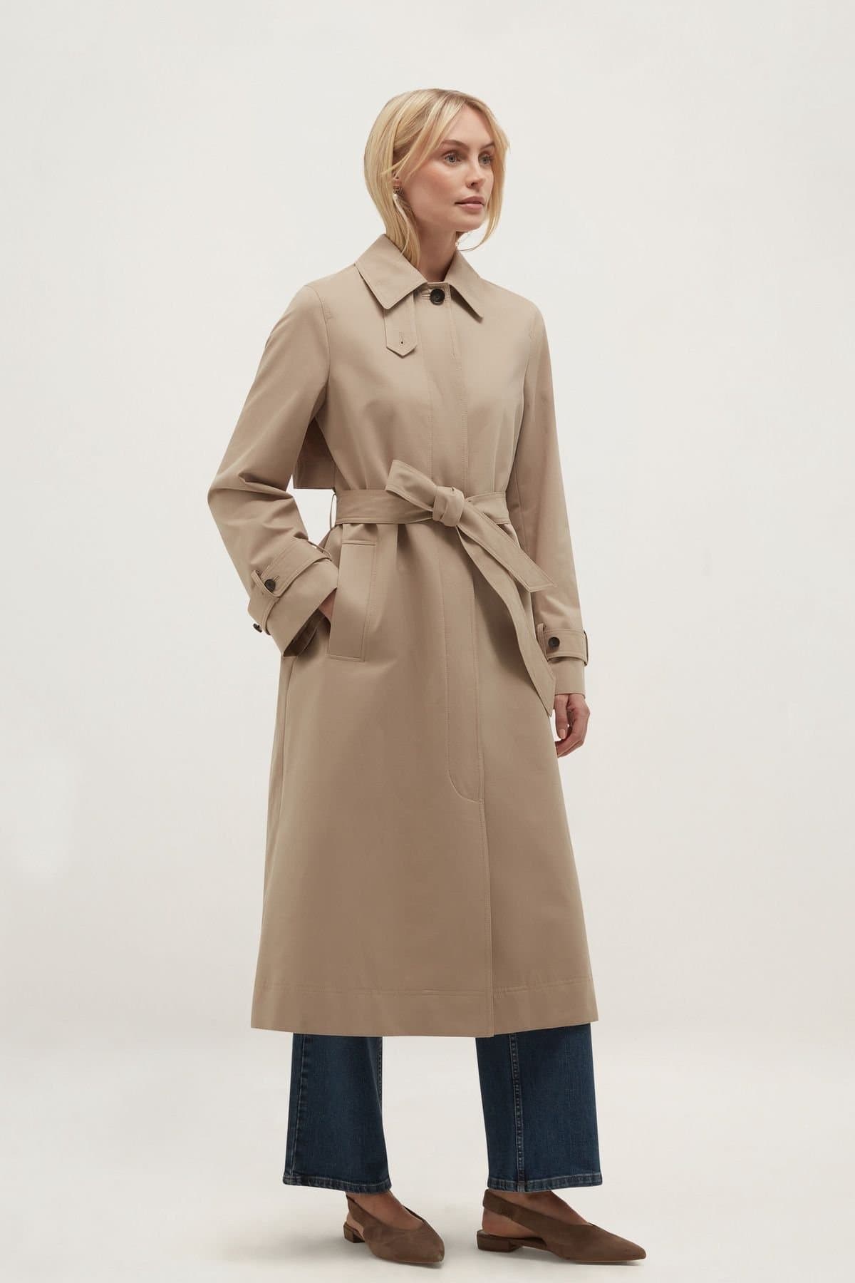 Hobbs London Hobbs London Women's Harriet Trench in Light Tan