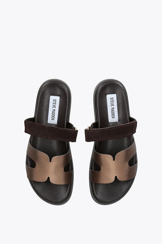 Steve Madden STEVE MADDEN Women's 'Missile Bronze' Suede Leather Sandals in Bronze - 2