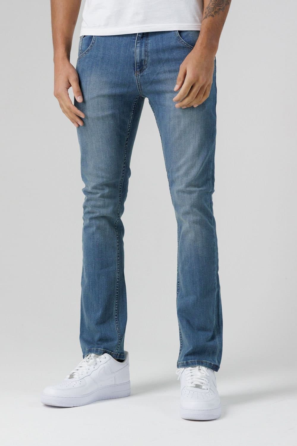 Monkee Genes Monkee Genes Men's Skinny Mid-Rise Denim Jeans in Blue