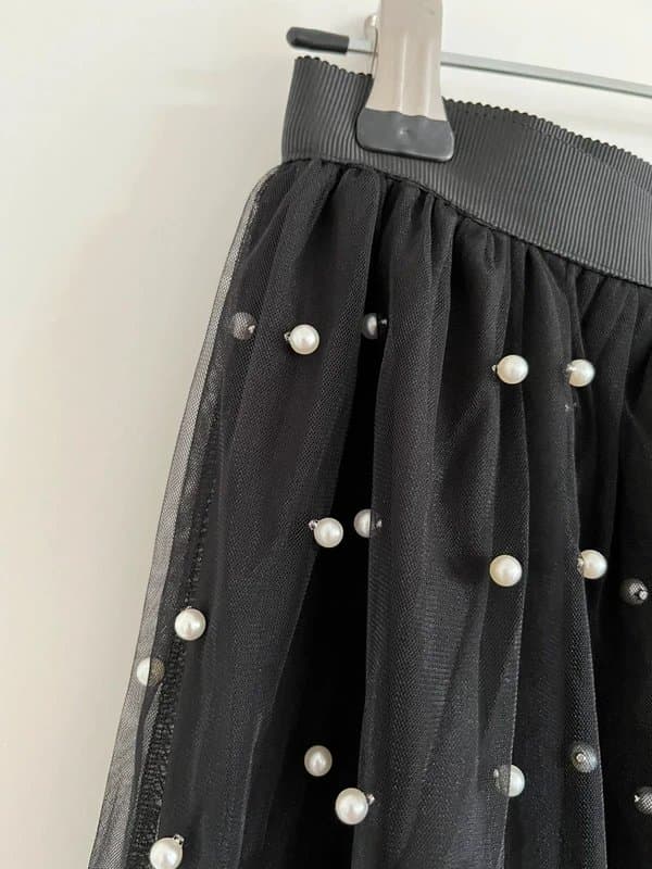 ASOS ASOS pearl embellished black maxi skirt