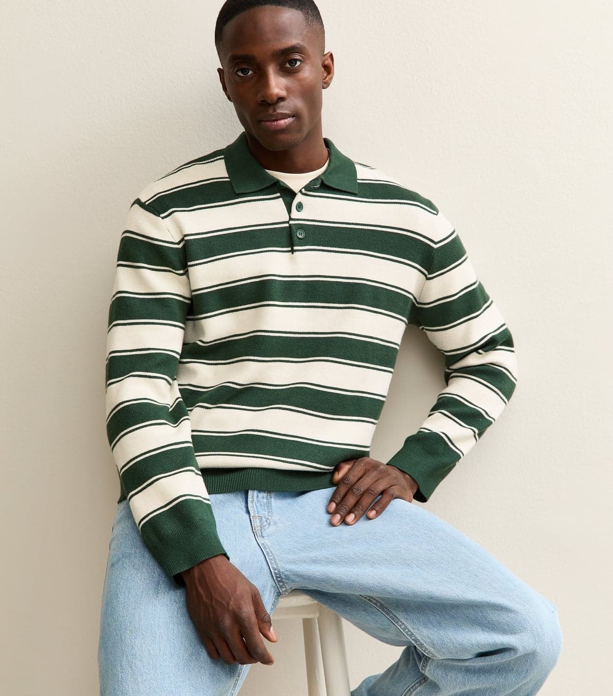 jack & jones Men's Dark Green Regular Knit Polo Shirt Jack & Jones New Look