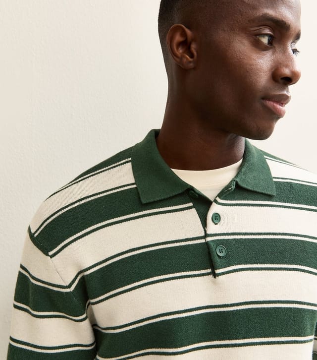 jack & jones Men's Dark Green Regular Knit Polo Shirt Jack & Jones New Look - 2