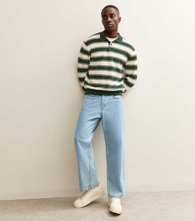 jack & jones Men's Dark Green Regular Knit Polo Shirt Jack & Jones New Look - 3