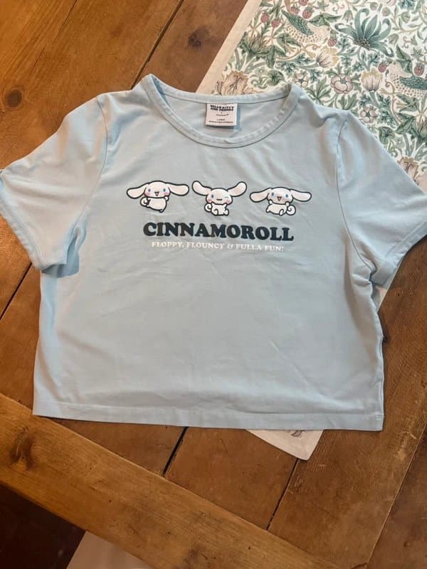 Primark Cinnamoroll graphic tee / T-shirt size large pale blue
