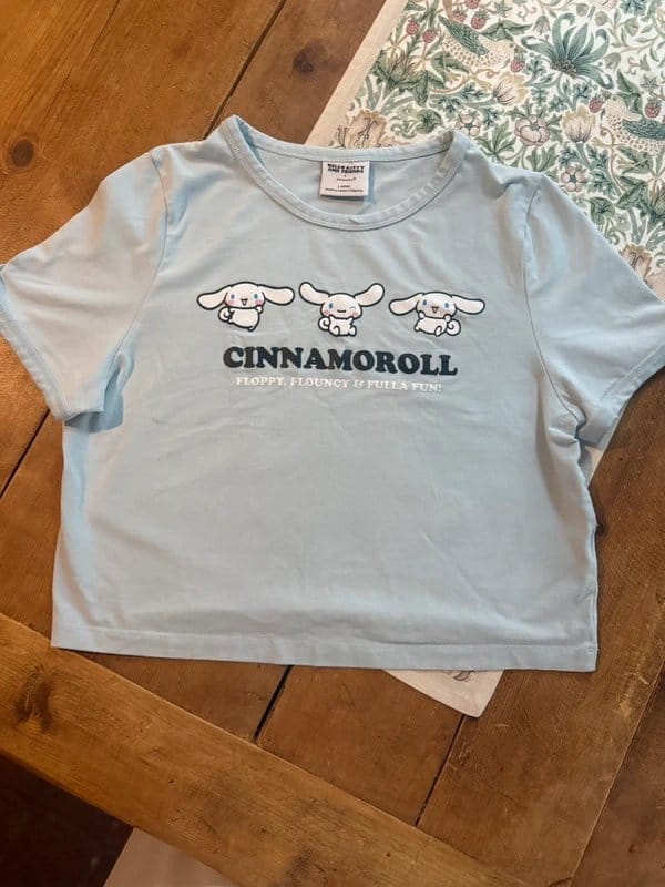 Primark Cinnamoroll graphic tee / T-shirt size large pale blue - 1
