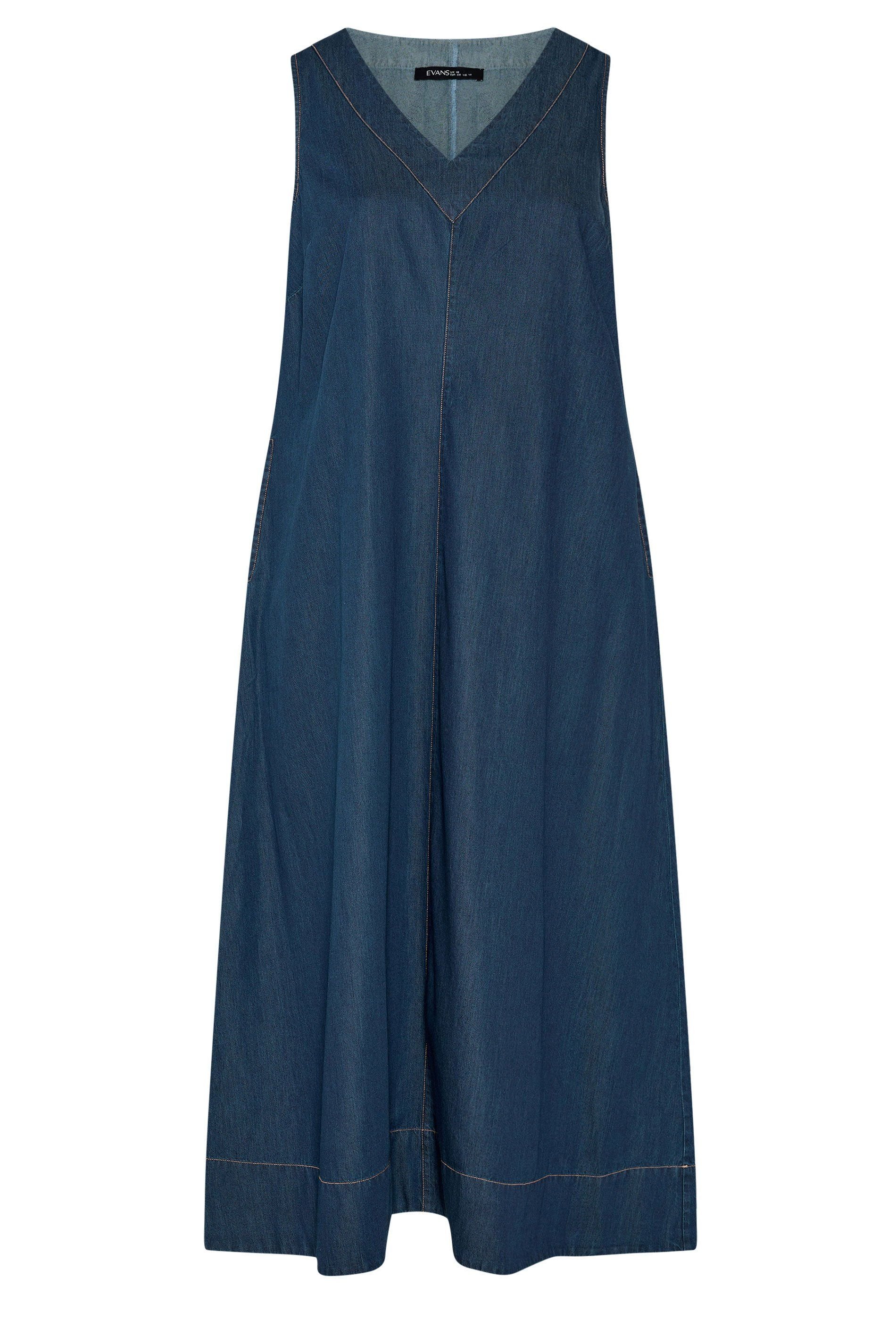 Evans Evans Women's Sleeveless Cotton Denim Maxi Dress in Indigo - 2