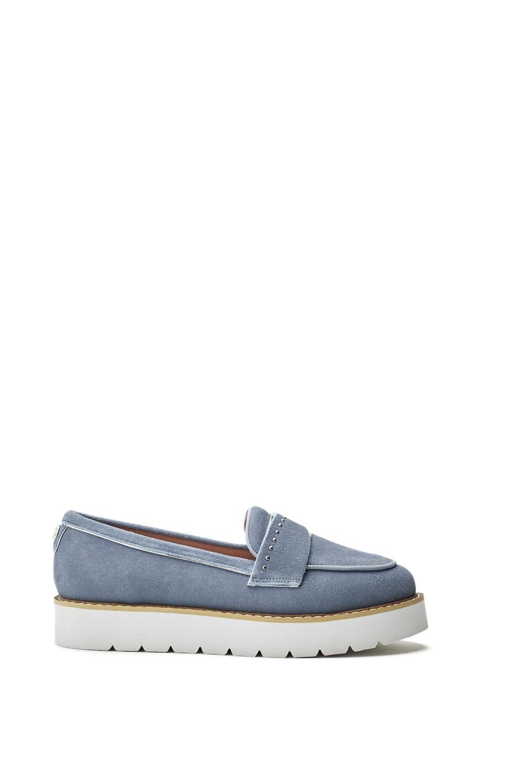 Moda In Pelle Moda In Pelle Women's 'Elber' Suede Loafers in Light Blue
