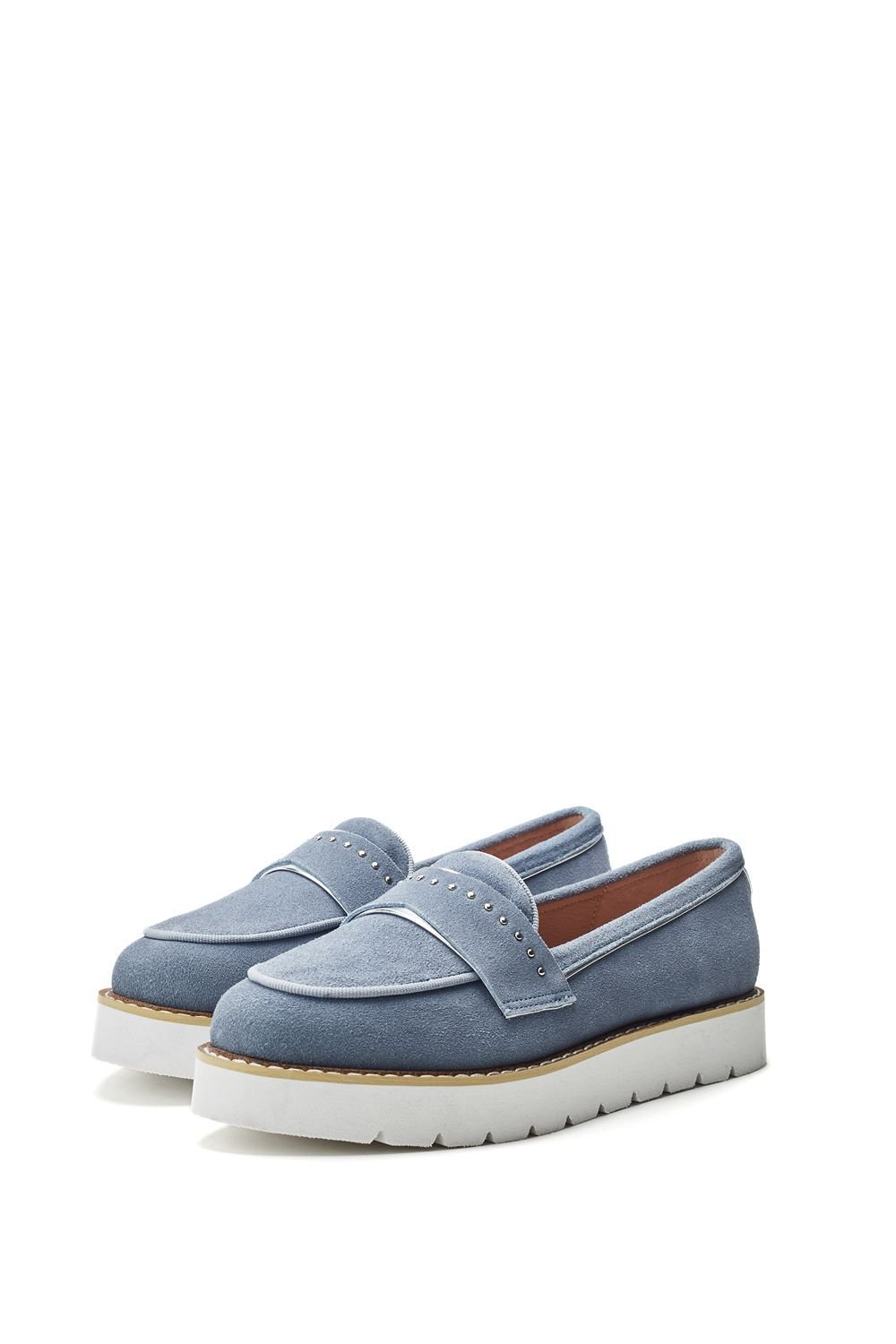 Moda In Pelle Moda In Pelle Women's 'Elber' Suede Loafers in Light Blue - 2