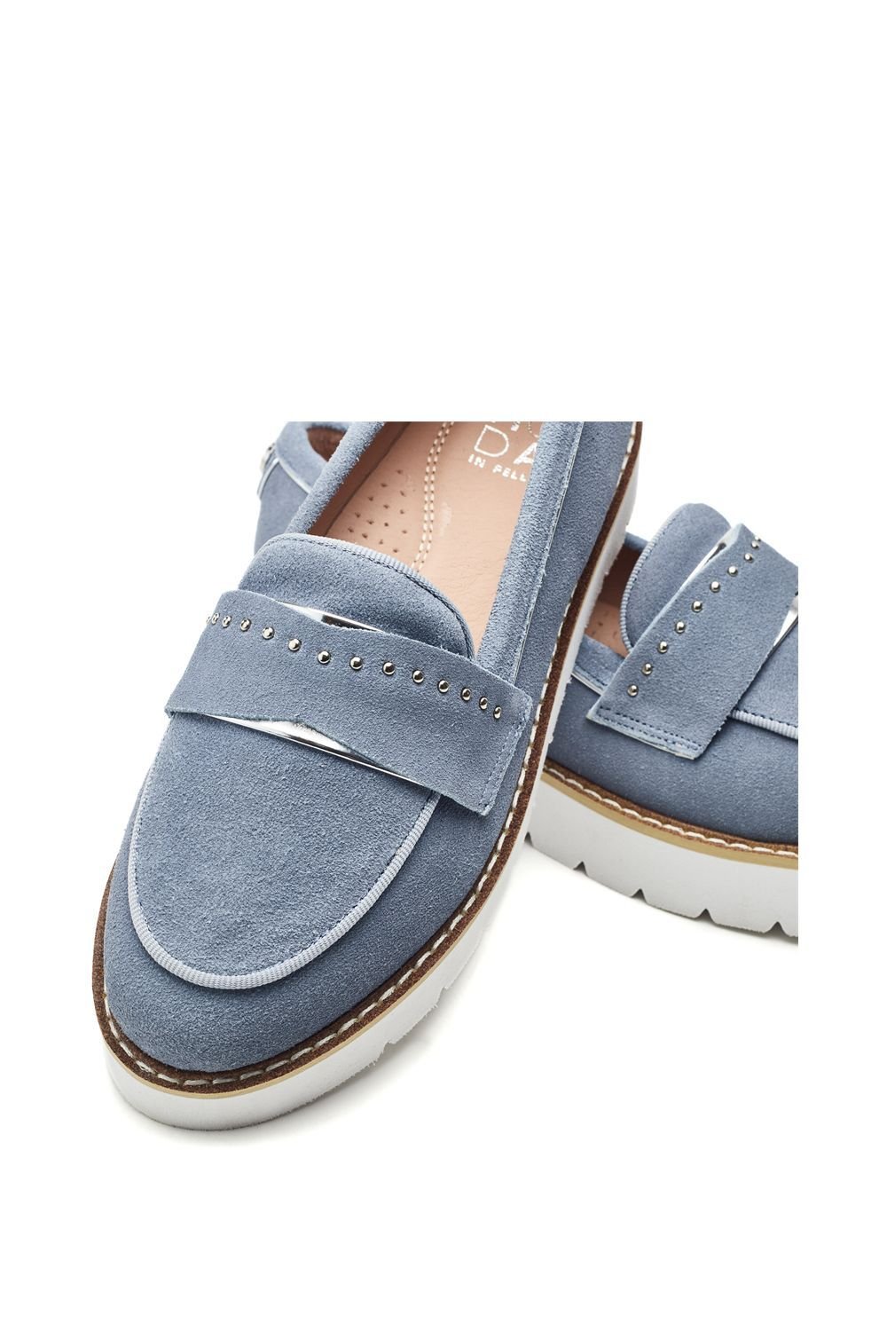 Moda In Pelle Moda In Pelle Women's 'Elber' Suede Loafers in Light Blue - 4