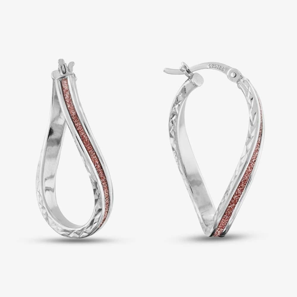 T.H.Baker T.H.Baker Gold Rose Stardust Textured Creole Earrings