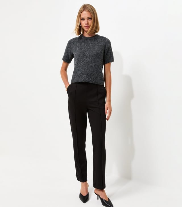 New Look Women's Black Jersey Twill Slim Leg Trousers New Look - 3