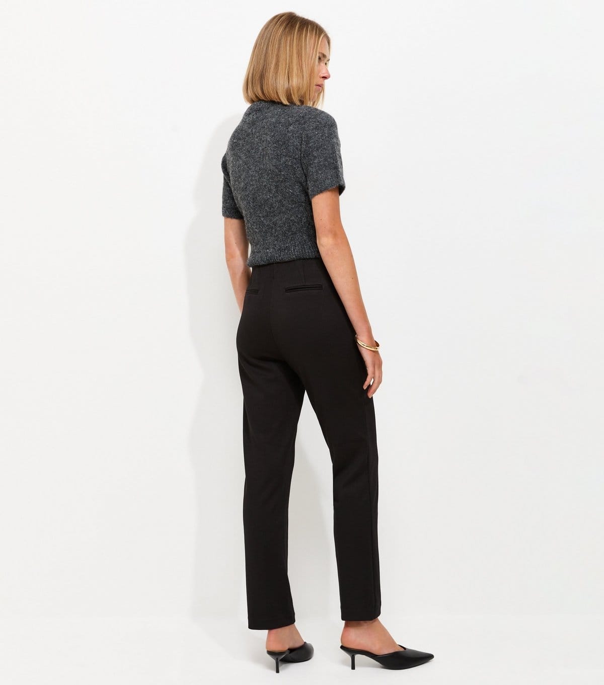 New Look Women's Black Jersey Twill Slim Leg Trousers New Look - 4