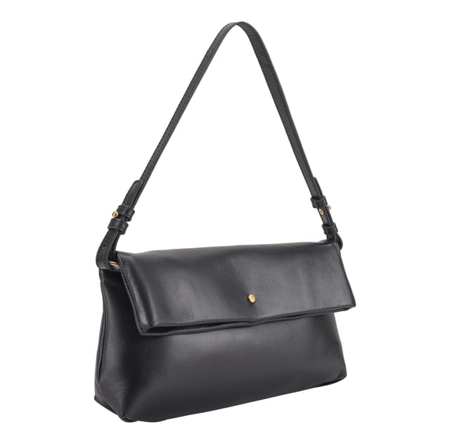 Paul Costelloe Paul Costelloe Women's Theodora Leather Shoulder Bag in Jet Black - 2