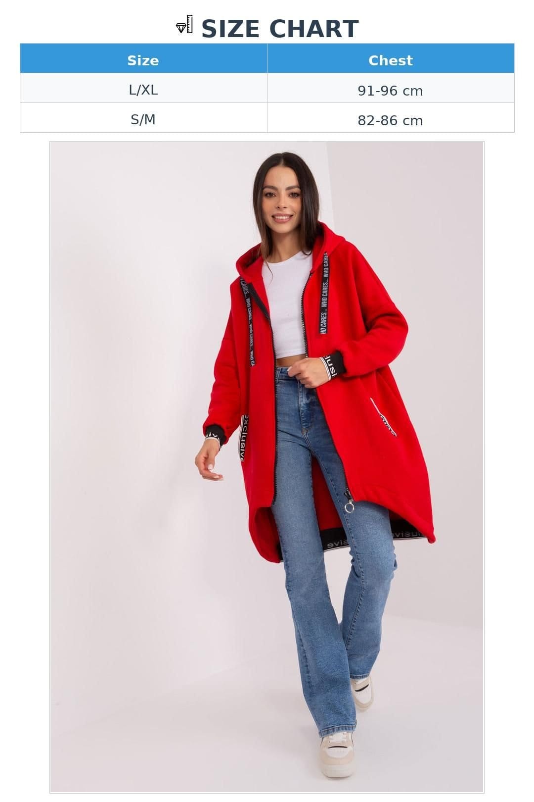 Love Lace Love Lace Women's Cotton Zip Up Hooded Sweatshirt Pockets in Red - 4