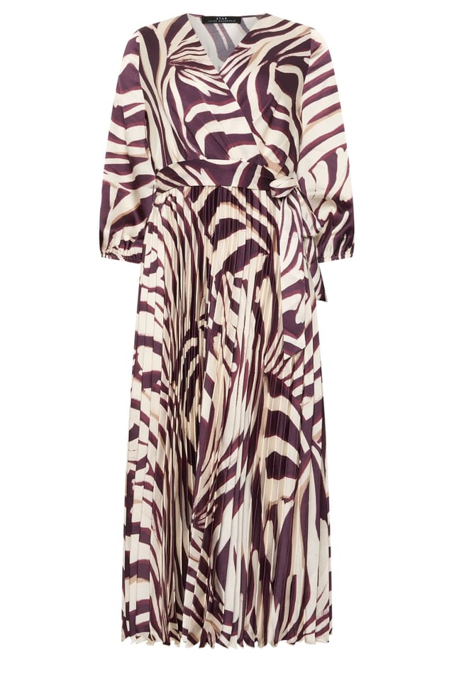 Star By Julien Macdonald Star by Julien Macdonald Women's Zebra Pleated Dress in Natural - 2