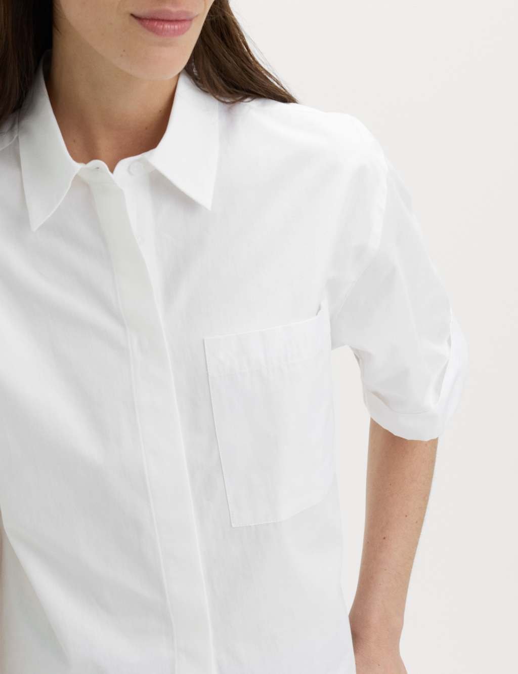 Marks & Spencer M&S Pure Cotton Collared Boxy Shirt Soft White - 2
