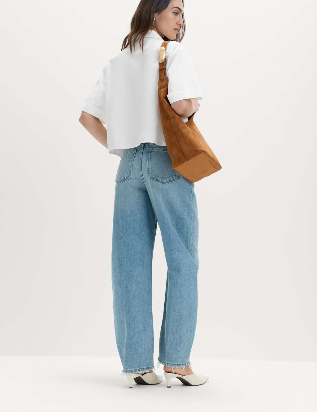 Marks & Spencer M&S Pure Cotton Collared Boxy Shirt Soft White - 3