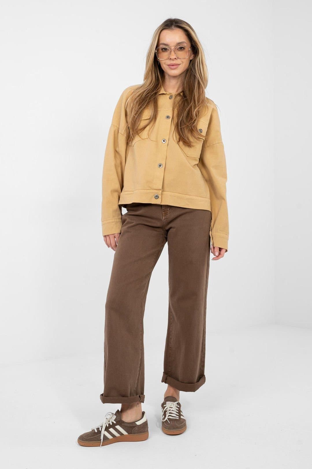 Love Lace Love Lace Mustard Denim Jacket with Pockets