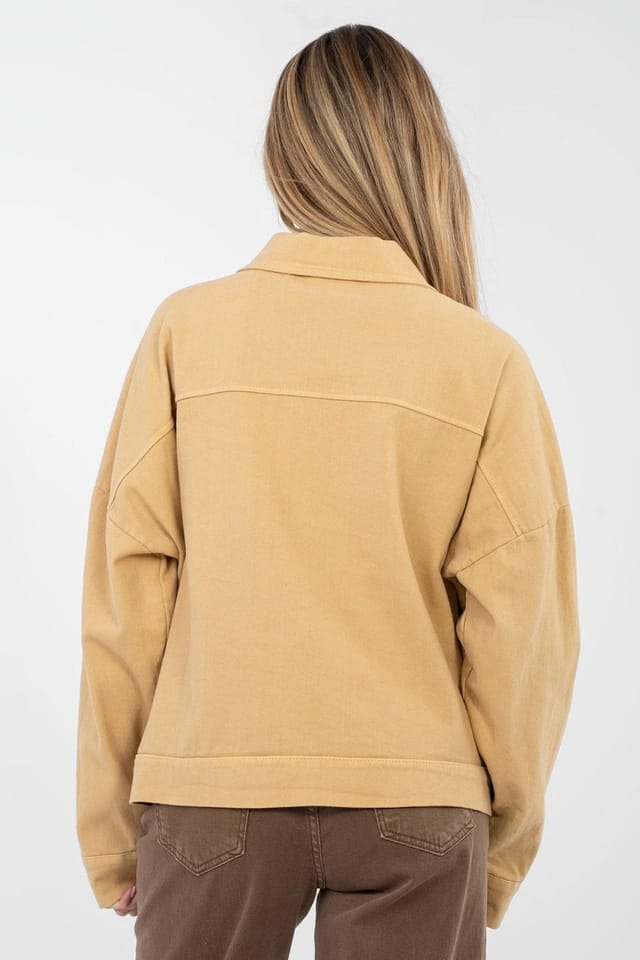 Love Lace Love Lace Women's Classic Denim Jacket with Pockets Style 223818 in Mustard - 3