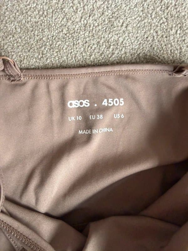 ASOS Asos 4505 All in One Activewear One Piece:/Playsuit, Brown, Size 10