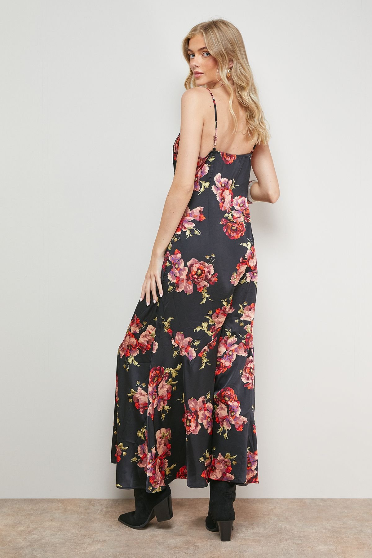 Oasis Oasis Women's Strappy Floral Maxi Dress in Black - 4