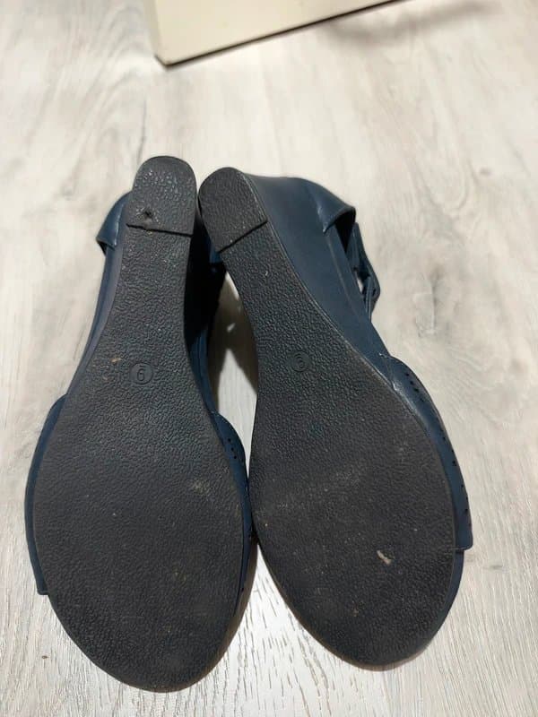ASOS Instep Navy Cut-Out Wedge Sandals