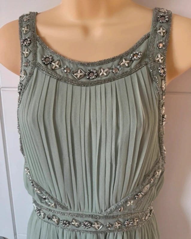 Topshop Green Embellished Maxi Dress