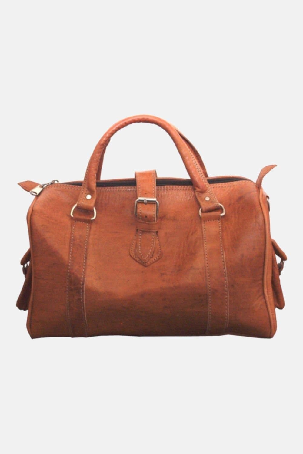 Berber Leather Berber Leather Women's 'The Rabat' Leather Bowling Bag in Tan
