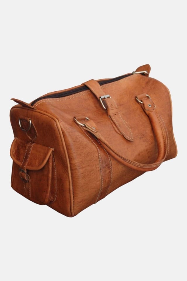 Berber Leather Berber Leather Women's 'The Rabat' Leather Bowling Bag in Tan - 3