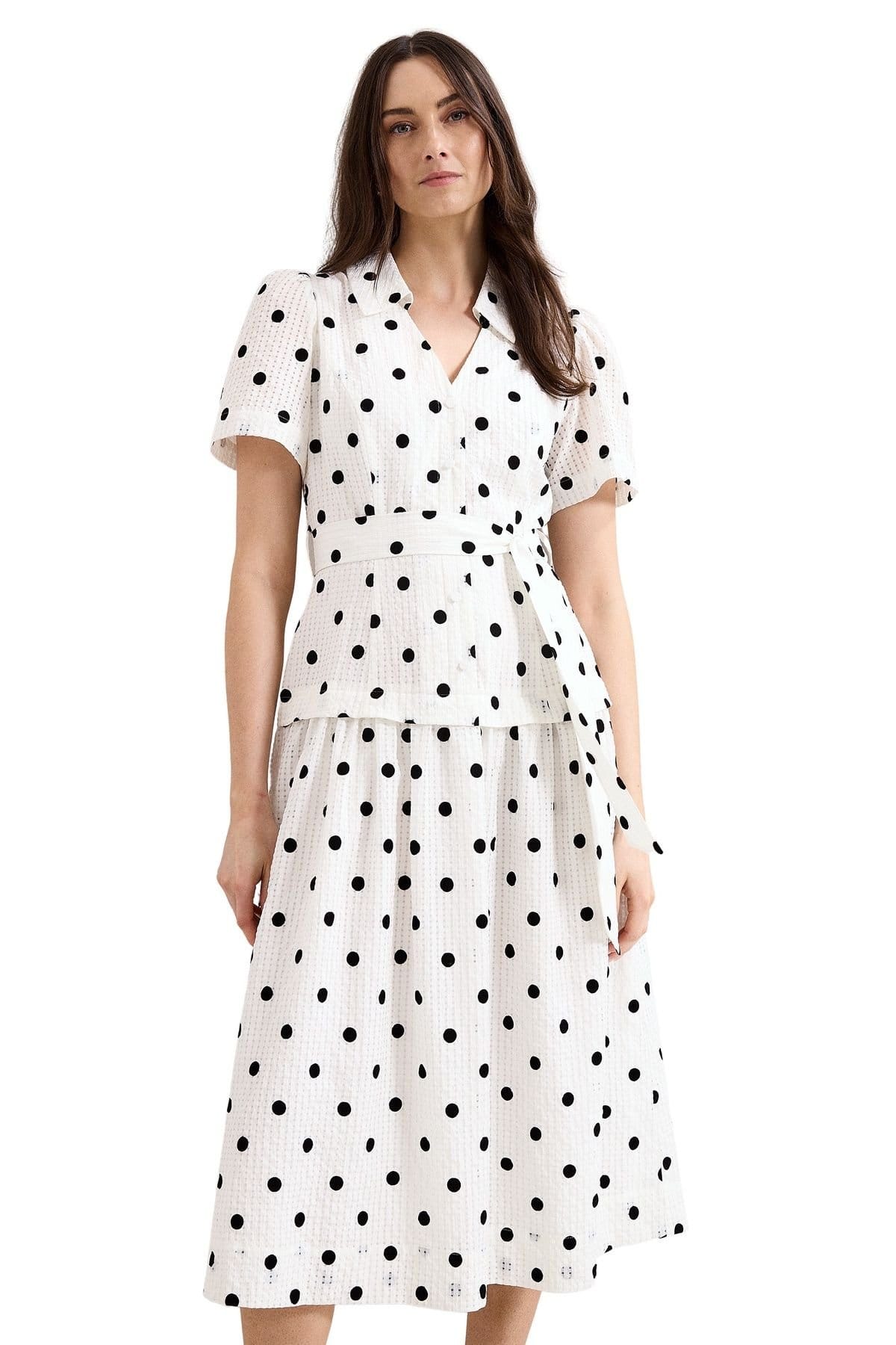 Phase Eight Women's Adele Short Sleeve Midi Dress in White