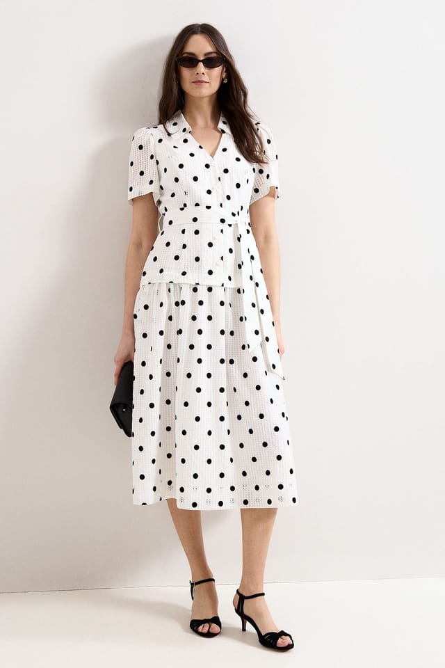Phase Eight Phase Eight Women's Adele Short Sleeve Midi Dress in White - 3
