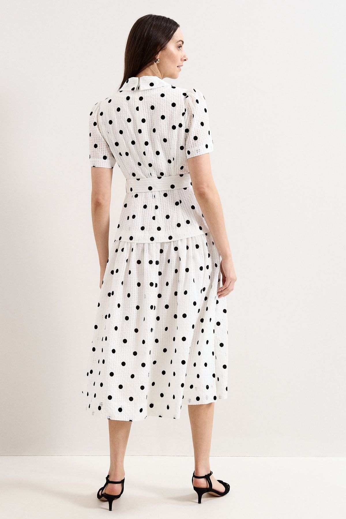 Phase Eight Phase Eight Women's Adele Short Sleeve Midi Dress in White - 4