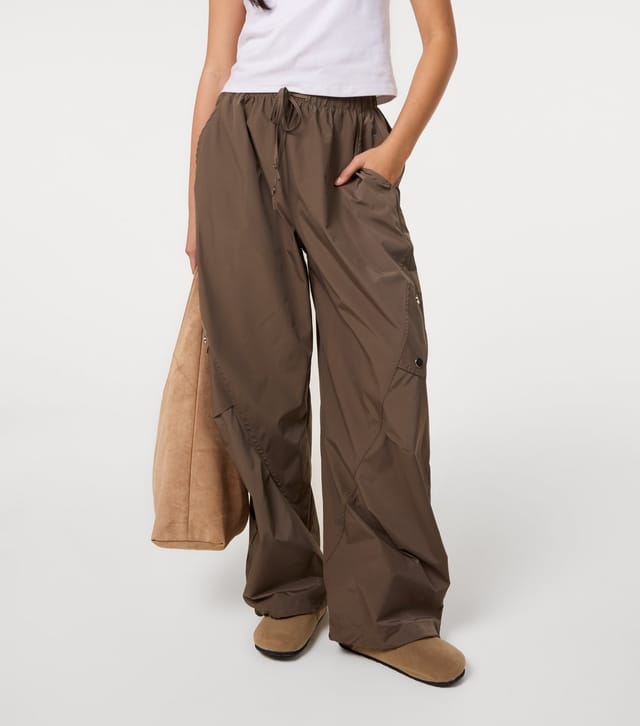 Pink Vanilla Women's Khaki Wide leg Cargo Trousers Pink Vanilla New Look - 3