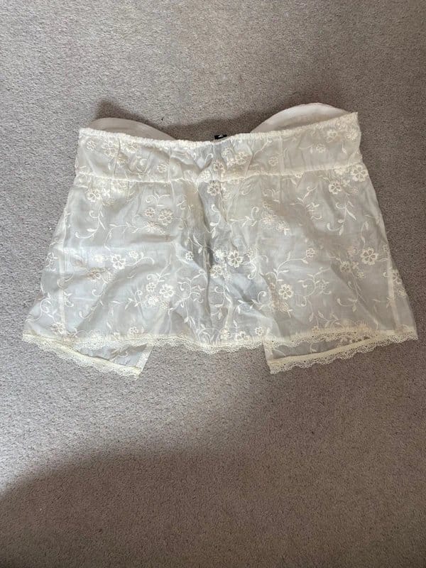 Motel Rocks Cream Lace Bandeau Shorts