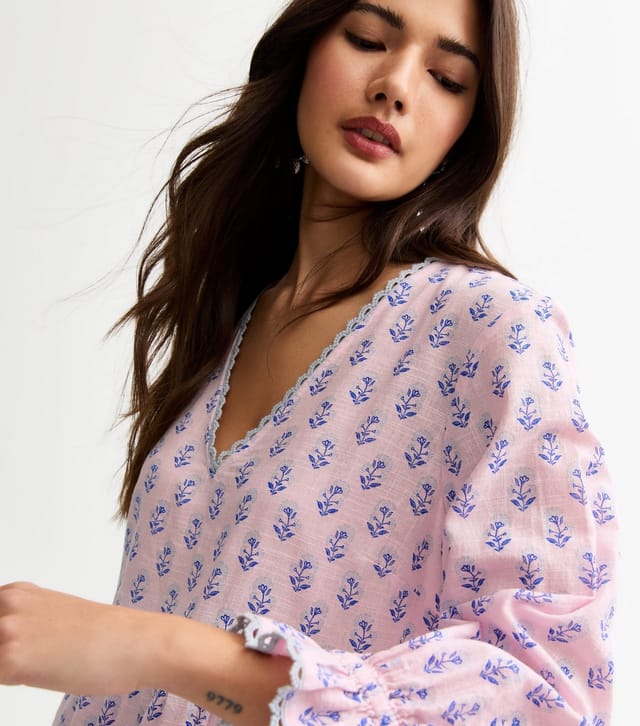 New Look Women's Pink Pattern Print Tiered Mini Dress New Look - 2