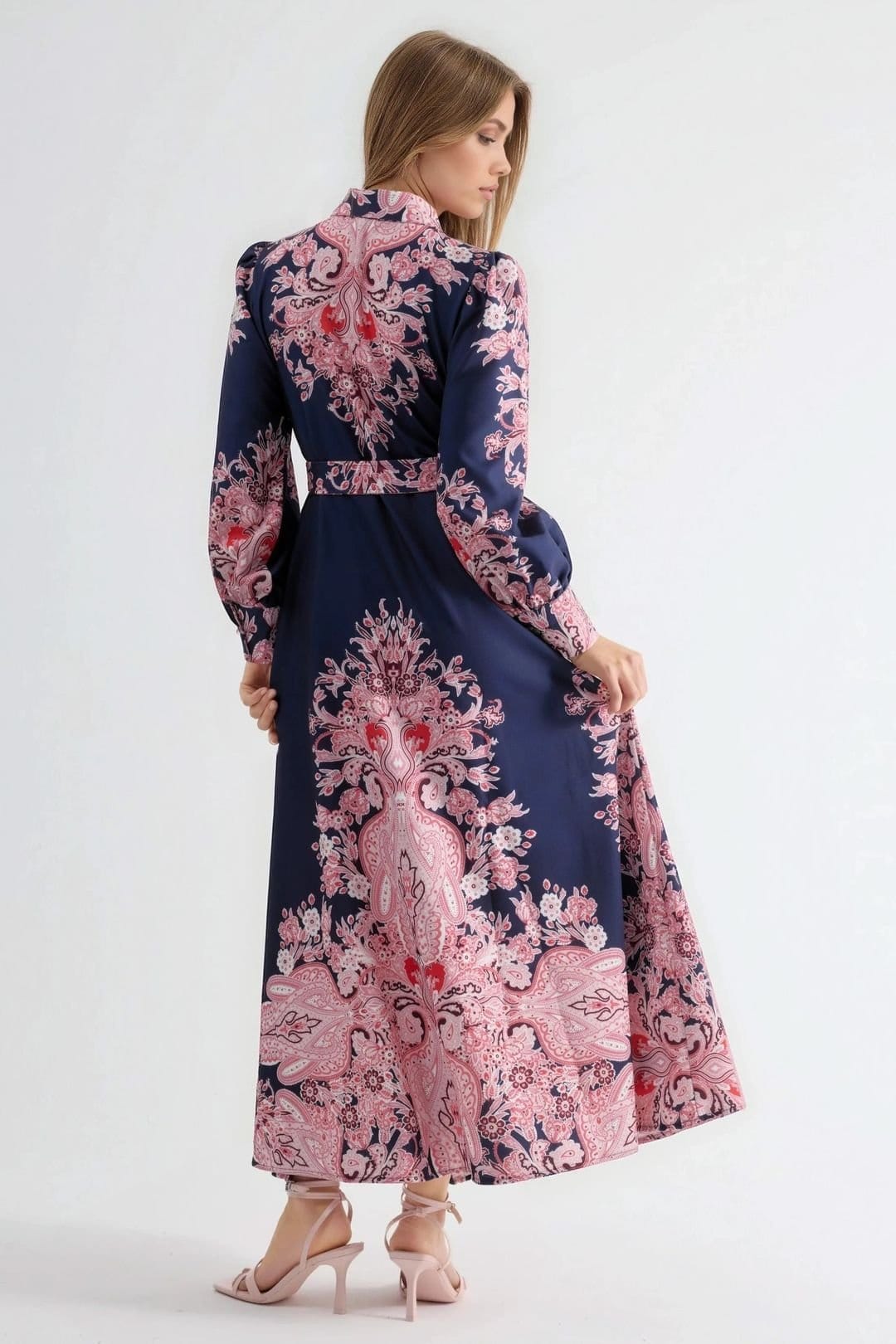MSN Collection MSN Collection Women's Belted Maxi Dress with Paisley Print - 4
