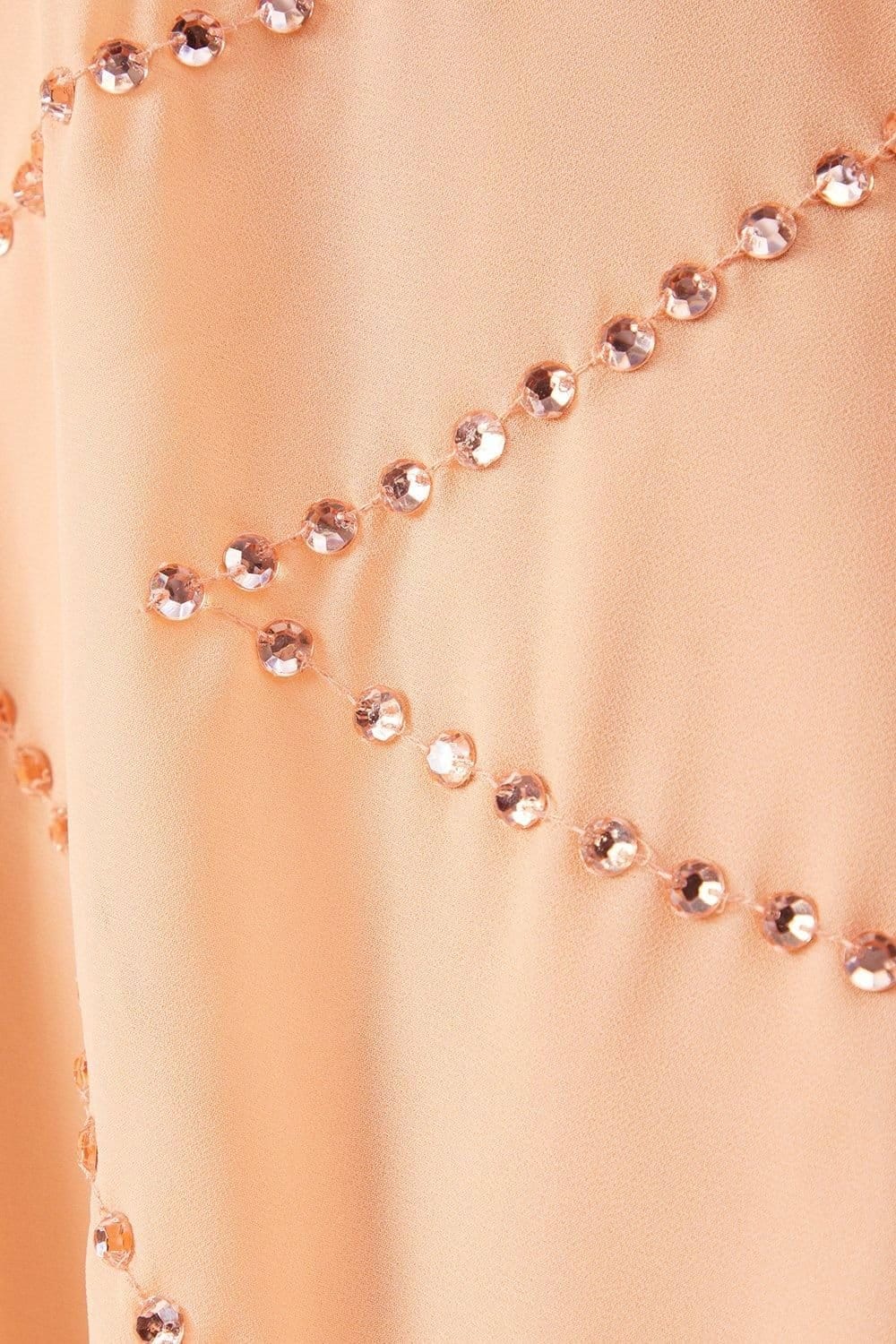 Warehouse Warehouse Women's Premium Chiffon Embellished Sequin Plunge Neck Mini Dress in Washed Coral - 4