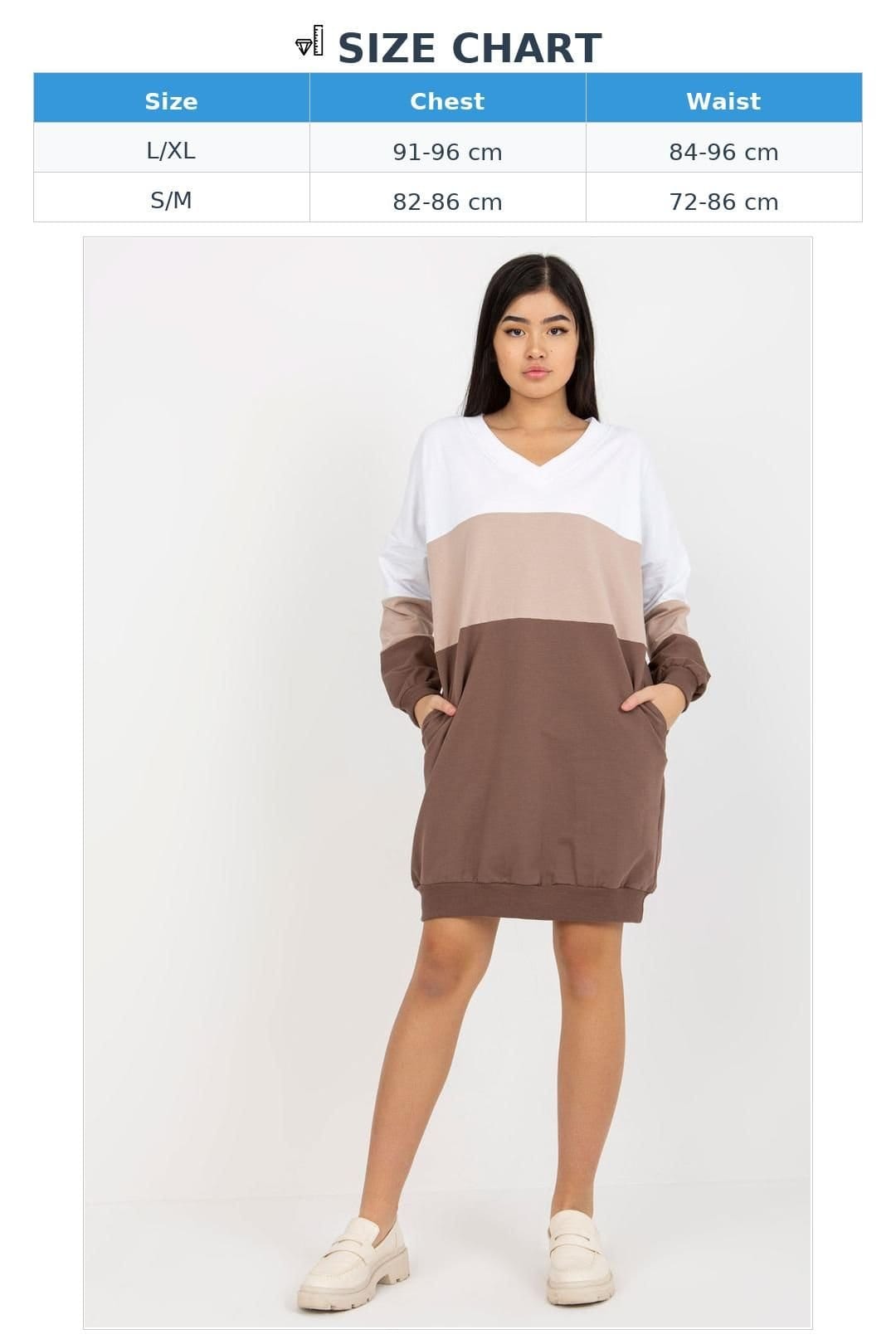 Love Lace Love Lace Women's 3 Tone Heart Neck Sweatshirt Dress in Brown - 4