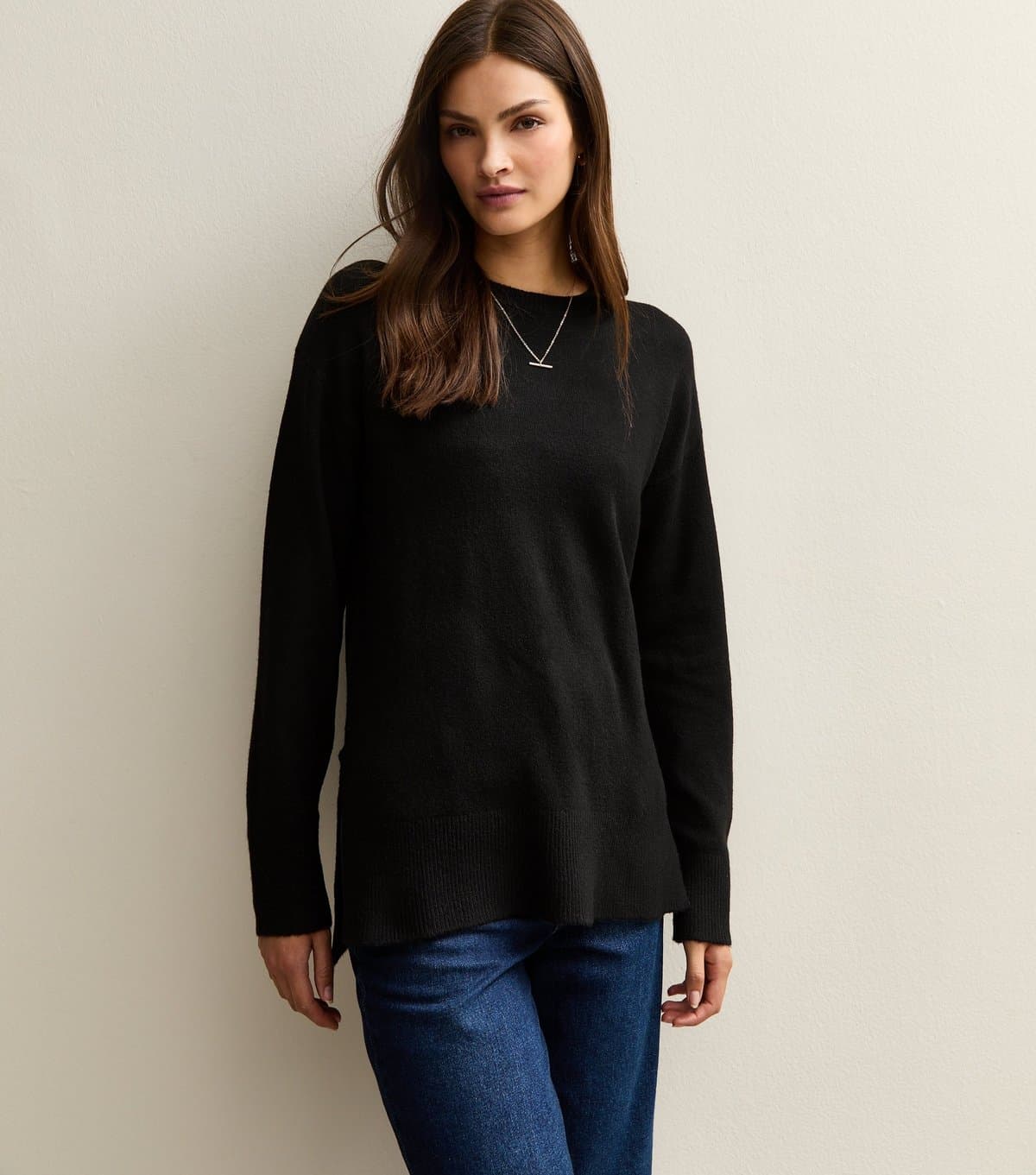 New Look New Look Black Knit Side Split Jumper