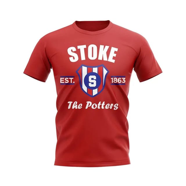 Stoke City FC Stoke City FC Men's Personalised Established Football T-Shirt in Red - 2