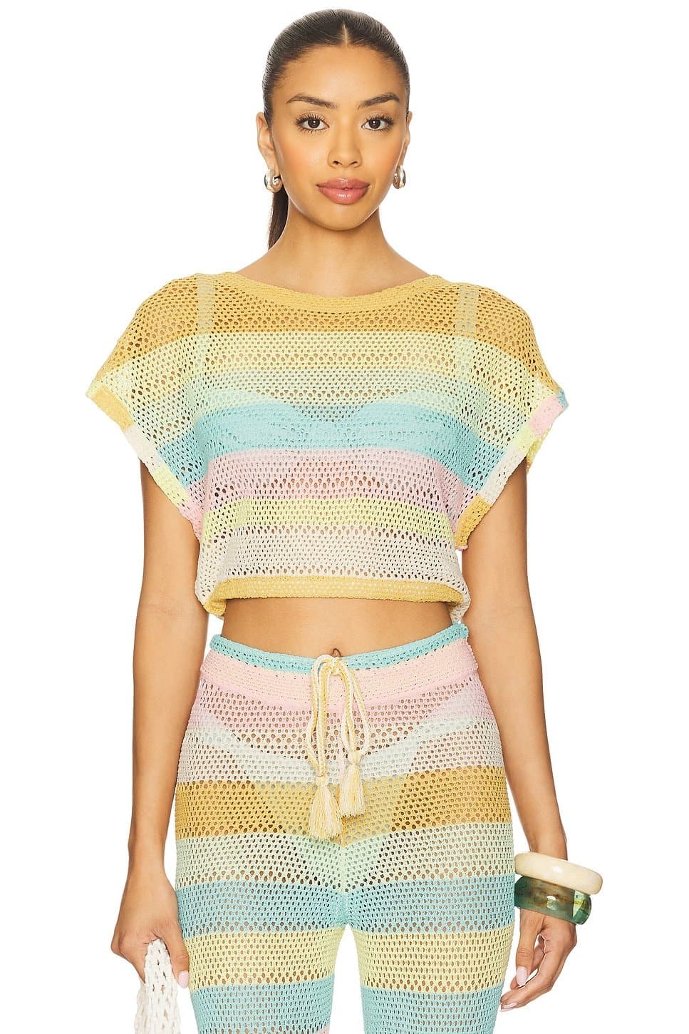 revolve Revolve Multi-Colour Crochet Crop Top