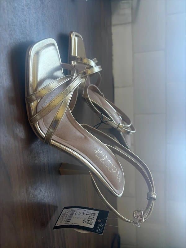 New Look Brand new wide fit gold heels