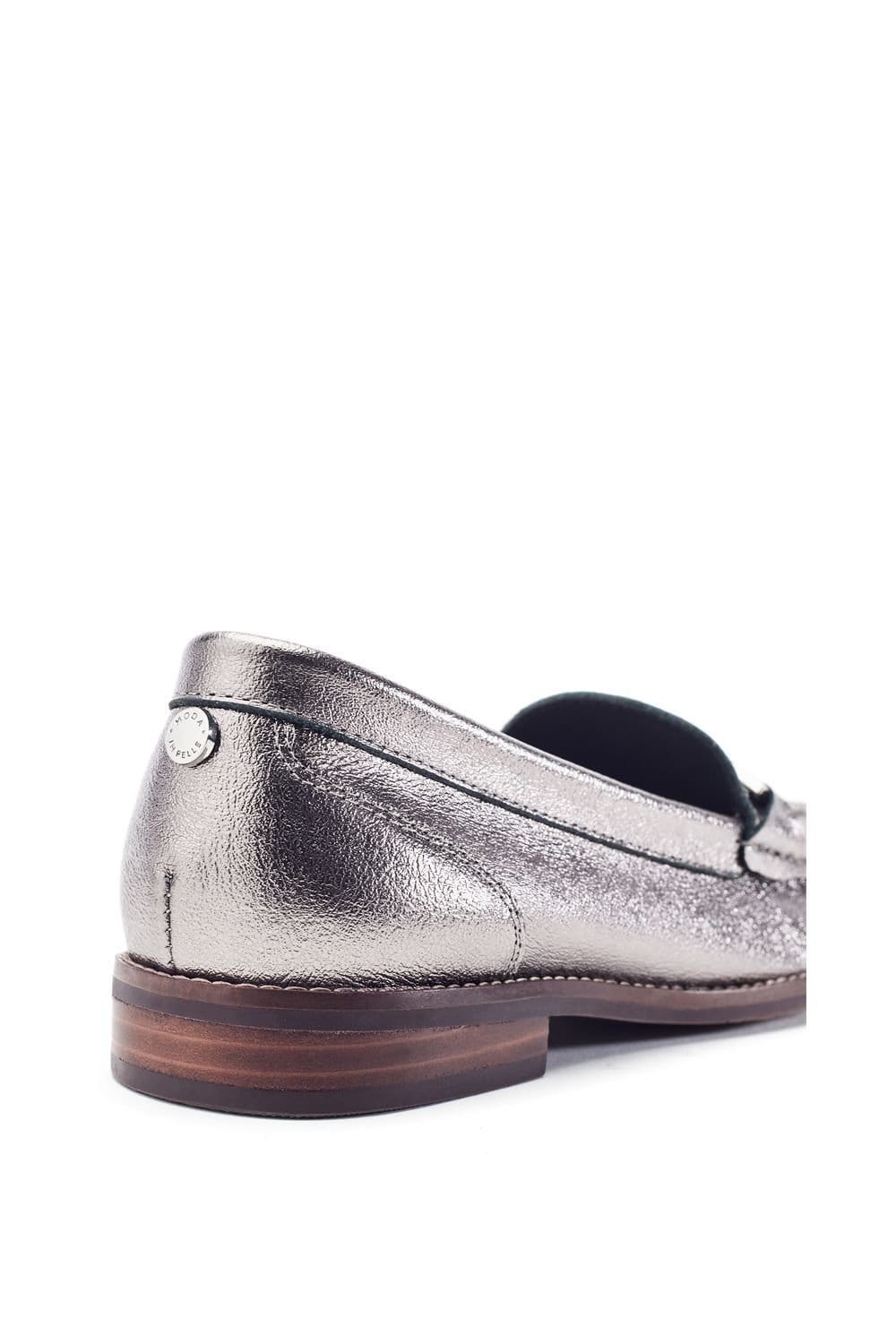 Moda In Pelle Moda In Pelle Women's 'Emella' Leather Loafers in Metallic Silver - 4