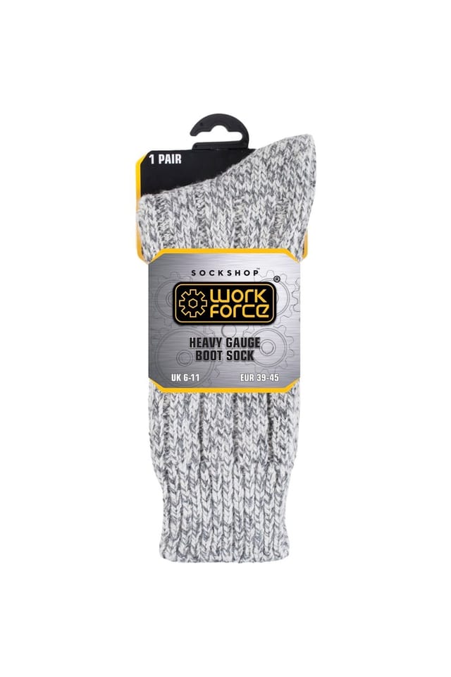 SOCKSHOP Workforce SOCKSHOP Workforce Men's 1 Pair Wool Rich Heavy Walking Boot Socks in Grey - 2